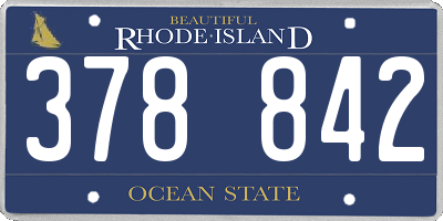 RI license plate 378842