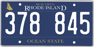 RI license plate 378845
