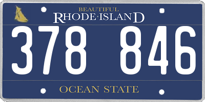 RI license plate 378846