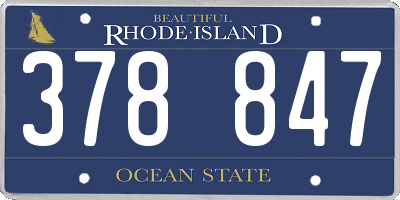 RI license plate 378847