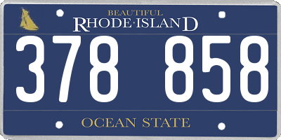RI license plate 378858