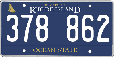 RI license plate 378862
