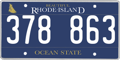 RI license plate 378863