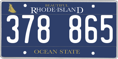 RI license plate 378865