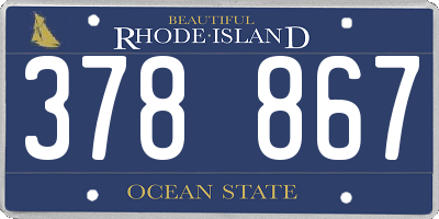 RI license plate 378867