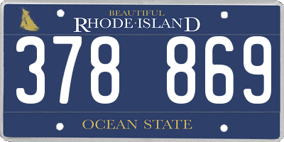 RI license plate 378869