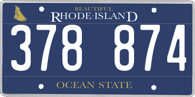RI license plate 378874