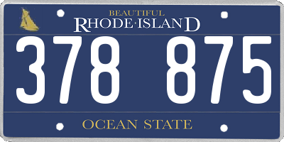 RI license plate 378875