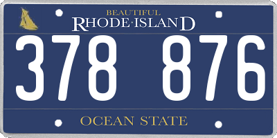 RI license plate 378876