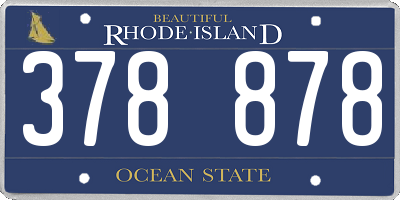RI license plate 378878