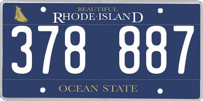 RI license plate 378887