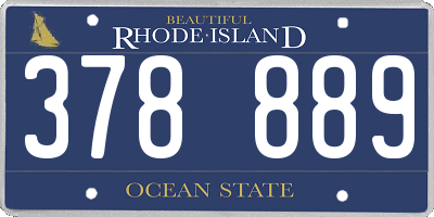 RI license plate 378889