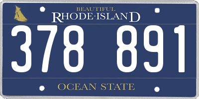 RI license plate 378891