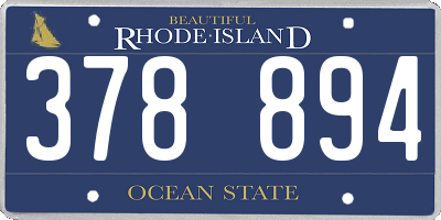 RI license plate 378894