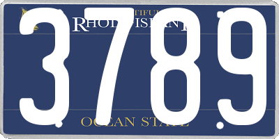 RI license plate 3789