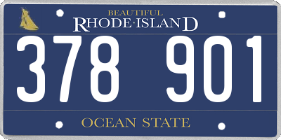 RI license plate 378901