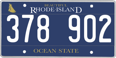 RI license plate 378902