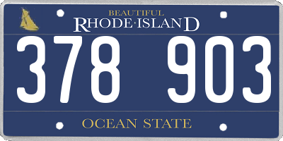 RI license plate 378903