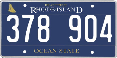 RI license plate 378904