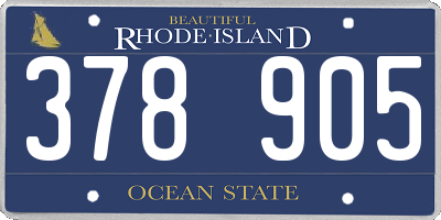 RI license plate 378905