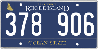 RI license plate 378906
