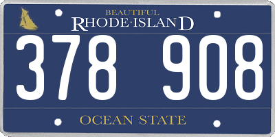 RI license plate 378908