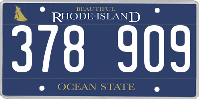 RI license plate 378909