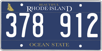 RI license plate 378912