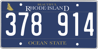 RI license plate 378914