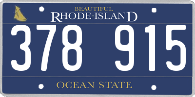 RI license plate 378915