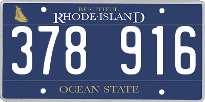 RI license plate 378916