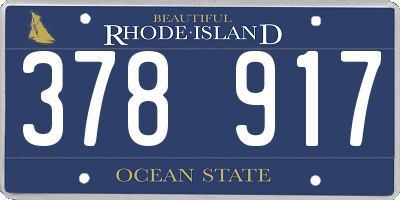 RI license plate 378917