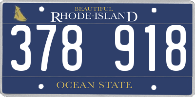 RI license plate 378918