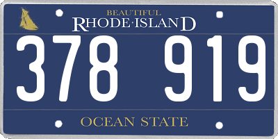 RI license plate 378919