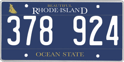 RI license plate 378924