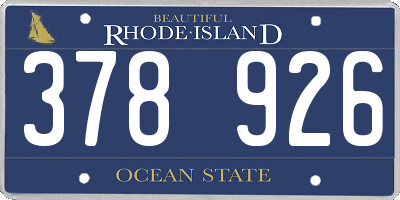RI license plate 378926