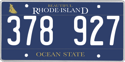 RI license plate 378927