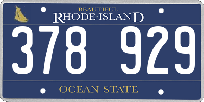 RI license plate 378929