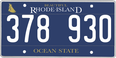RI license plate 378930