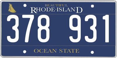 RI license plate 378931