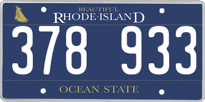 RI license plate 378933