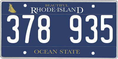 RI license plate 378935