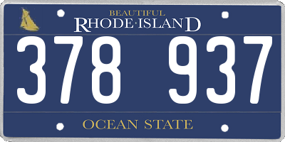 RI license plate 378937