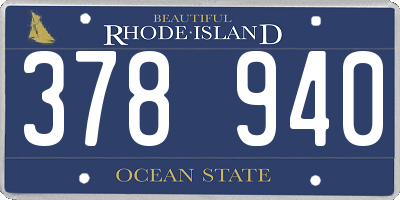 RI license plate 378940