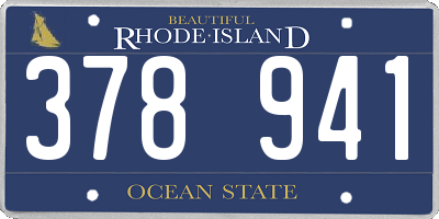 RI license plate 378941
