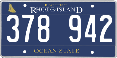 RI license plate 378942