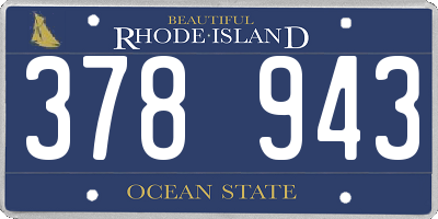 RI license plate 378943