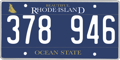 RI license plate 378946