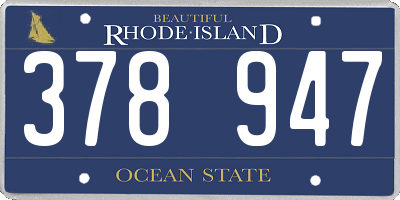 RI license plate 378947