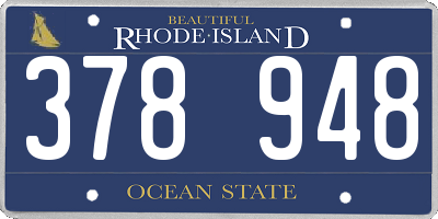 RI license plate 378948